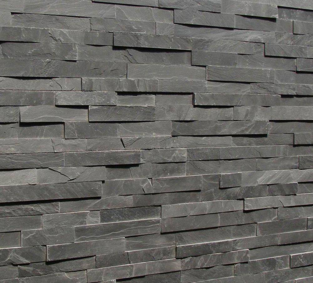 青石板墙砖天然仿古文化石组合板黑色流水板水幕墙室内外庭院墙砖