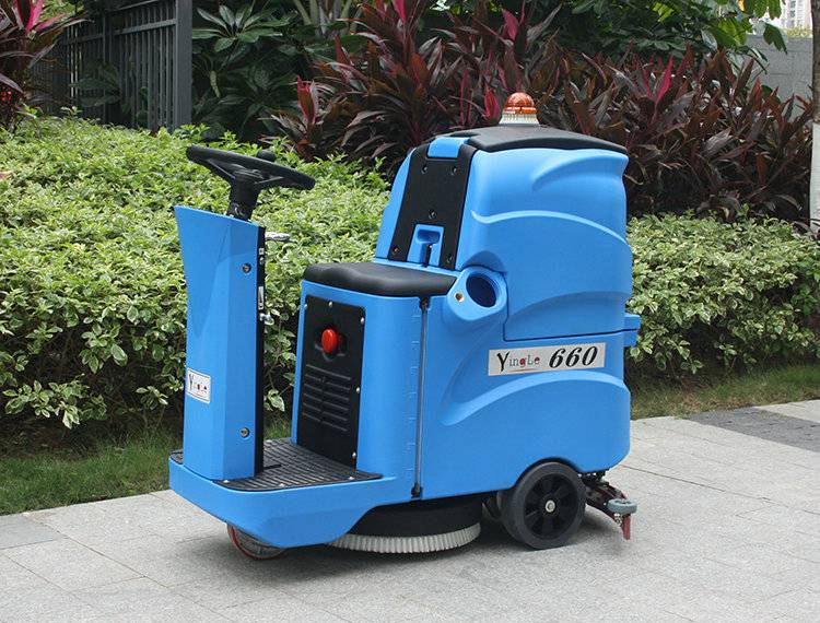 盈乐yl660驾驶式洗地机超市工厂车间商用洗地车全自动地面清洁车