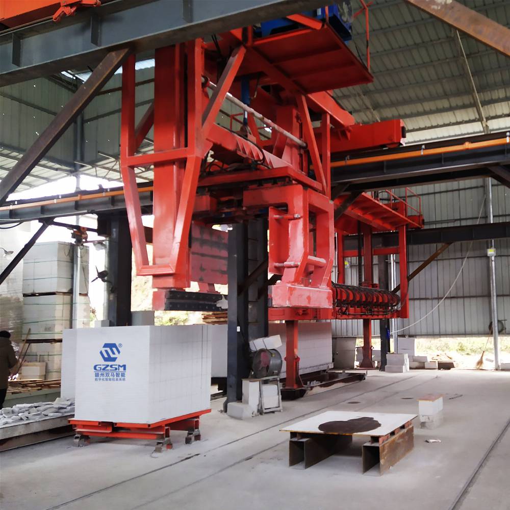 供应双马全自动加气砌块砖水平捆扎打包机一小时可打60包