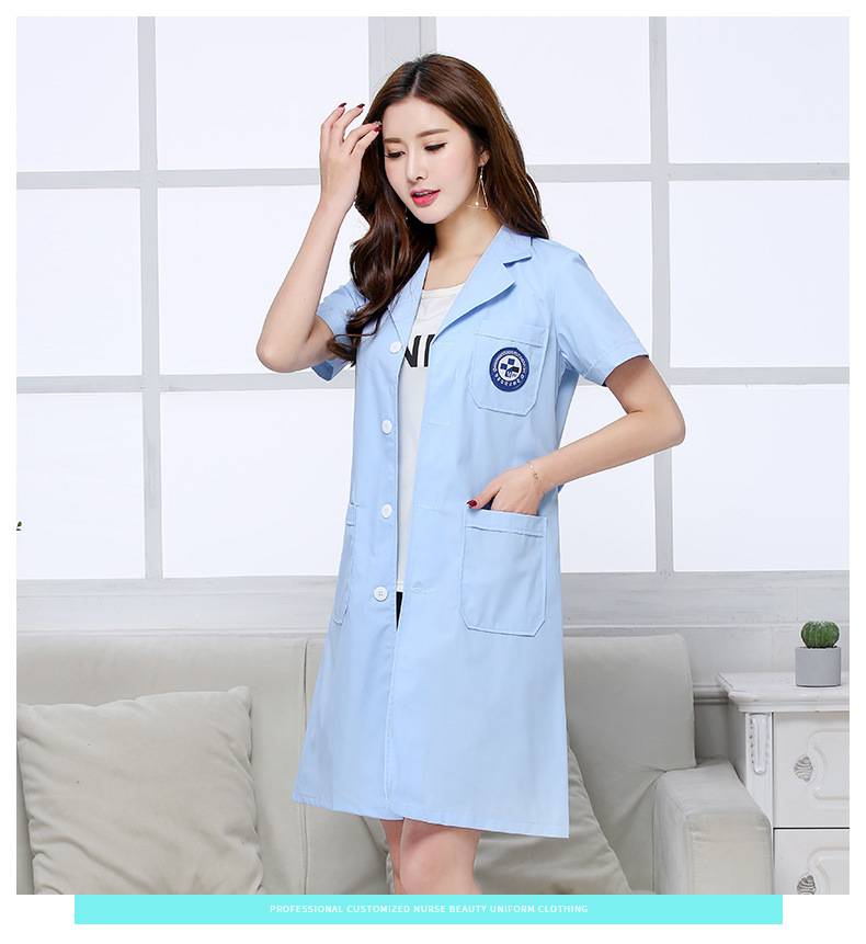 韩版白大褂长袖美容院 护士服医生服工作服药店 护士服男女