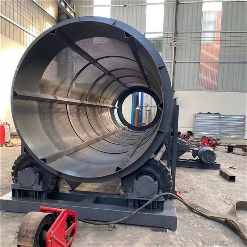 德辉鹅卵石大小分筛机单层无轴滚筒筛建筑垃圾分类筛选机