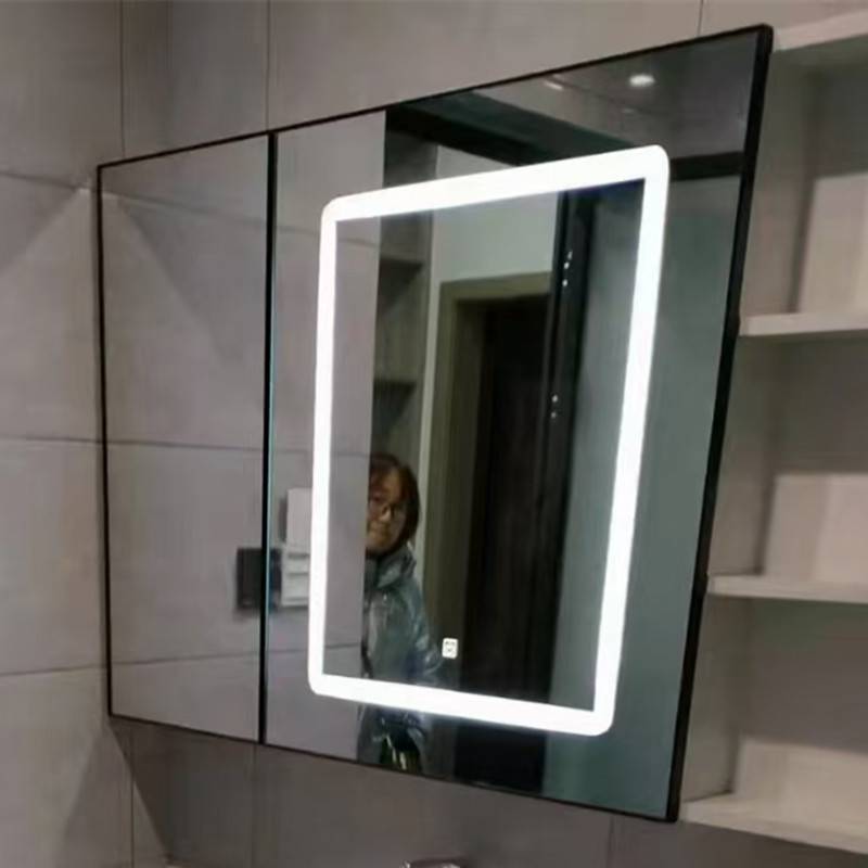 浴室镜柜门led灯镜门扇智能镜门玻璃门扇全铝玻璃门发光触摸镜门