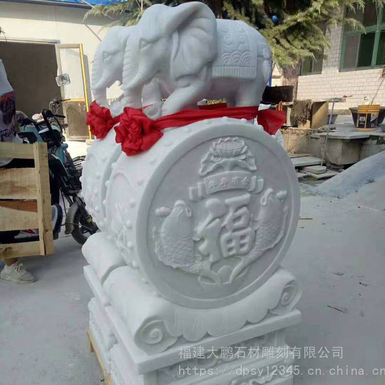 惠安石雕抱鼓石石鼓门枕石别墅庭院