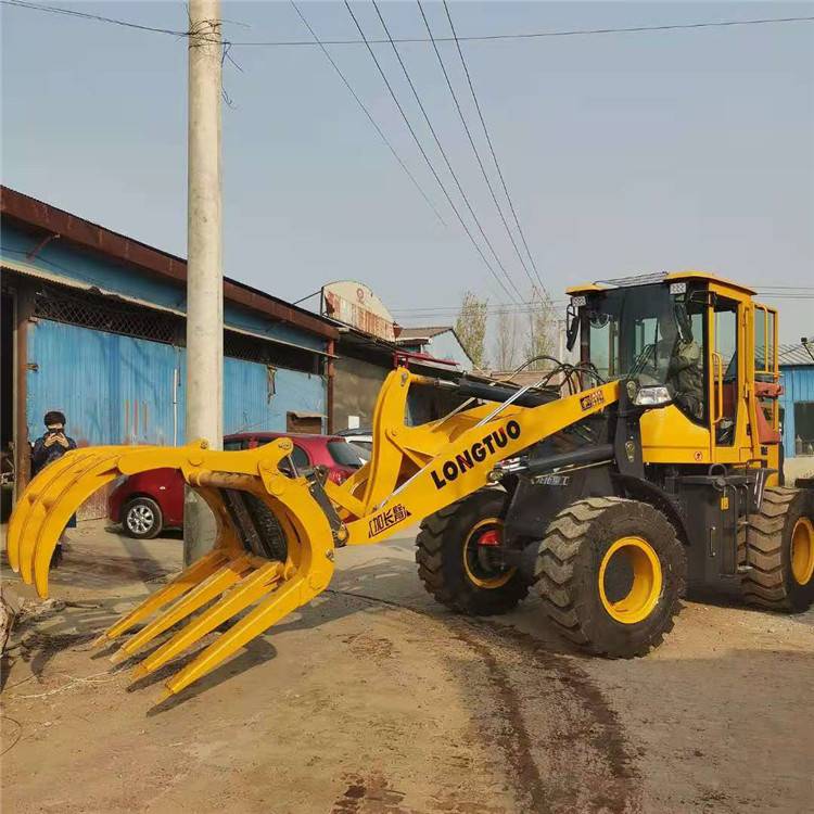 360度旋转抓头加长臂抓草机安装实心轮胎鹤岗