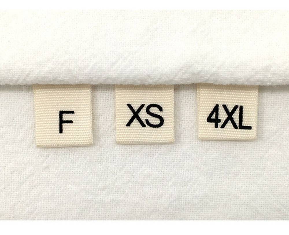 棉带尺码标服装印唛字母对折男女衣服童装通用码标水洗尺码标