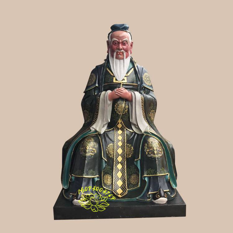 古代圣贤孔子老子神像庄子塑像黄石公雕塑三清四御神像供应商河南众缘