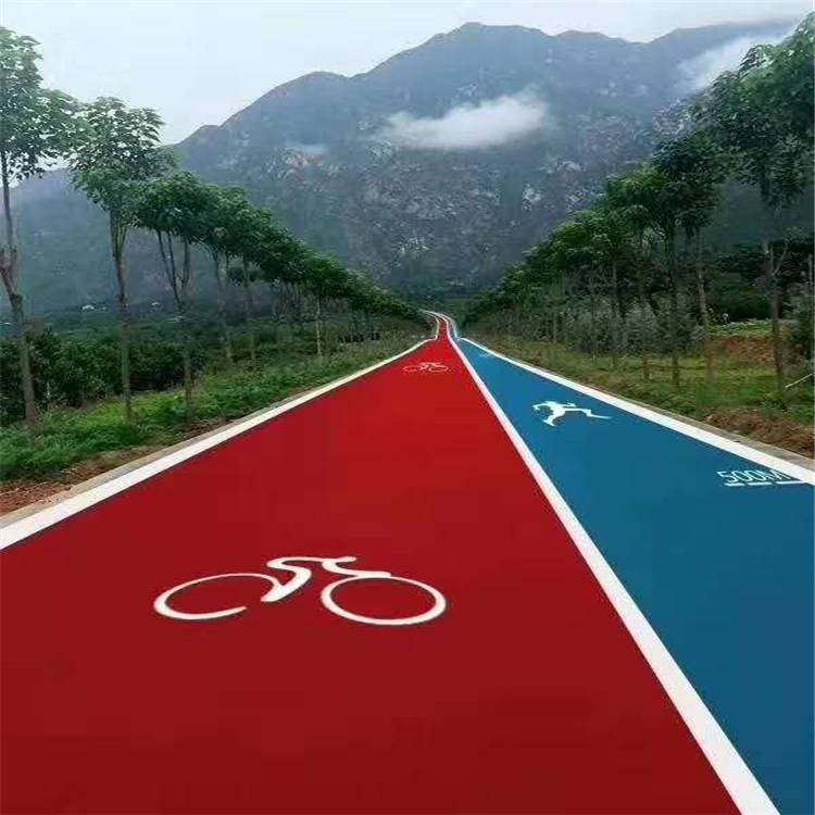 彩色透水沥青混凝土地面彩色沥青路面人行道广场透水地坪