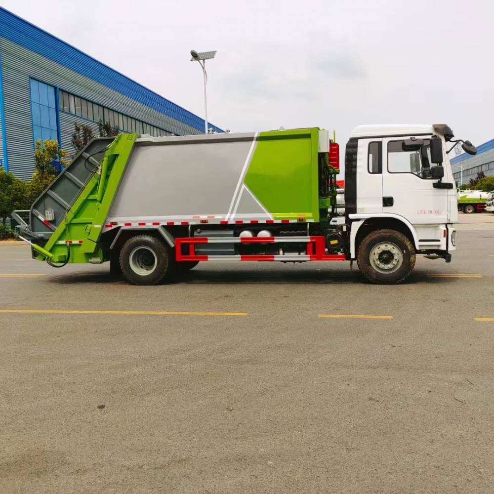 陕汽德龙12方压缩式垃圾车中型垃圾转运清理车对接垃圾填埋厂图片
