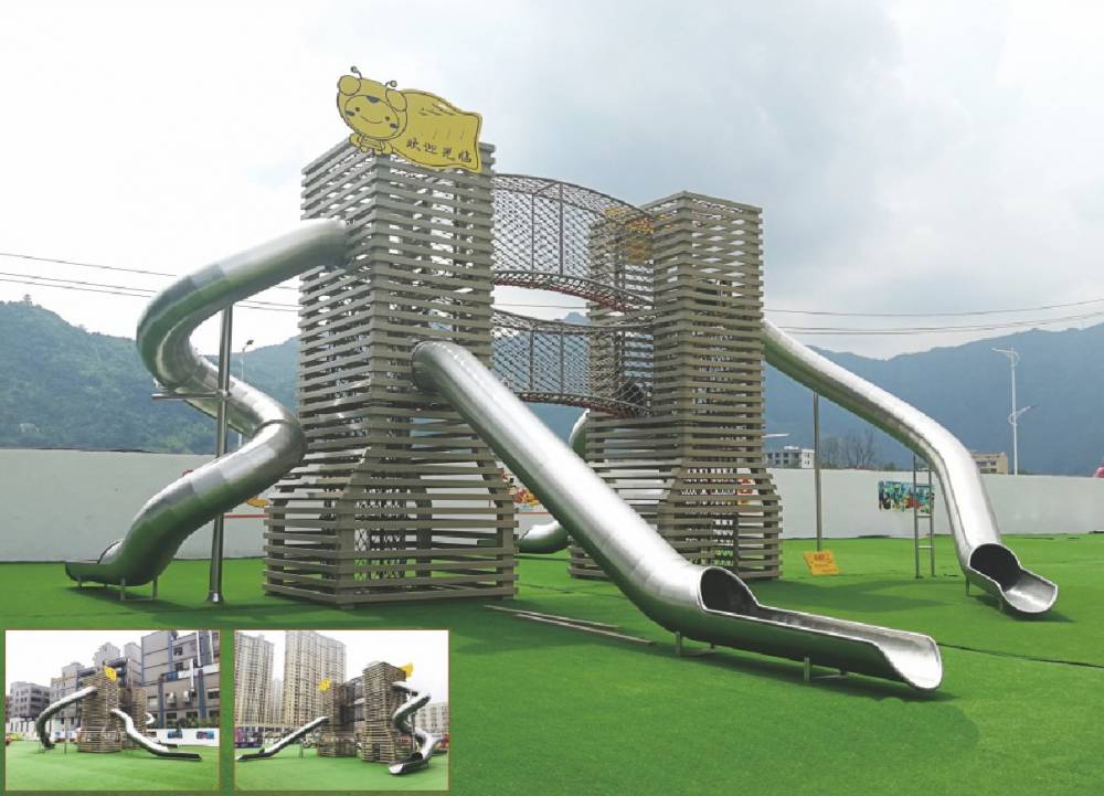 供应南宁大风车儿童不锈钢组合滑梯大型玩具