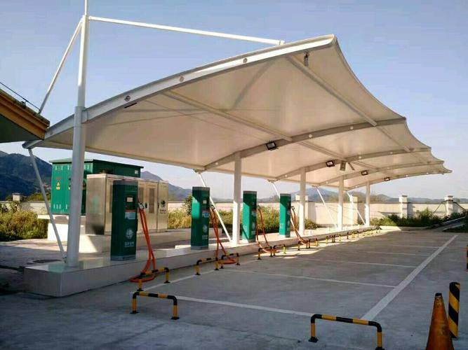 池州非机动车棚张拉膜小汽车膜结构车棚搭建批发