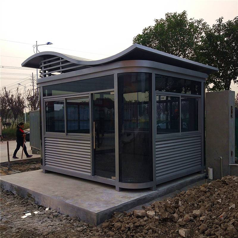 小区门卫室岗厂家订做工业园工厂钢结构成品岗亭工地门卫室