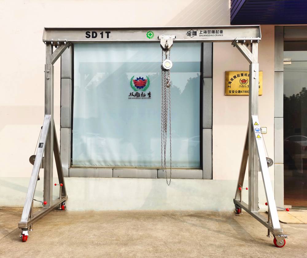 不锈钢龙门架 1吨升降式龙门吊 配不锈钢手拉葫芦 尺寸定做