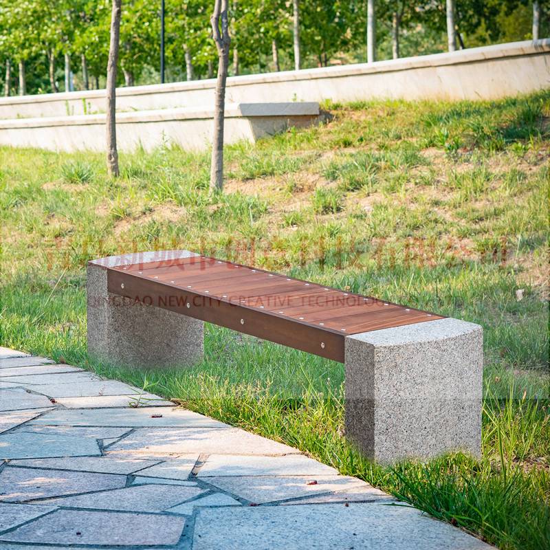 山东青岛公园椅户外实木靠背座椅防腐木景观园林长椅室外广场座椅