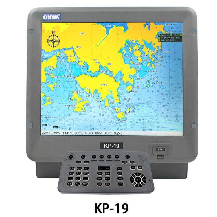 onwakp-19船用导航仪19英寸大屏海图机航海鱼探仪