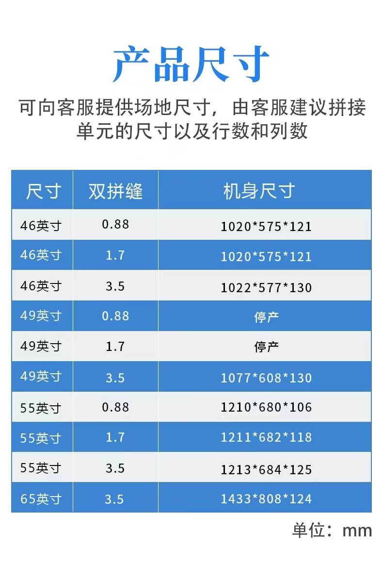 液晶屏尺寸对照表图片