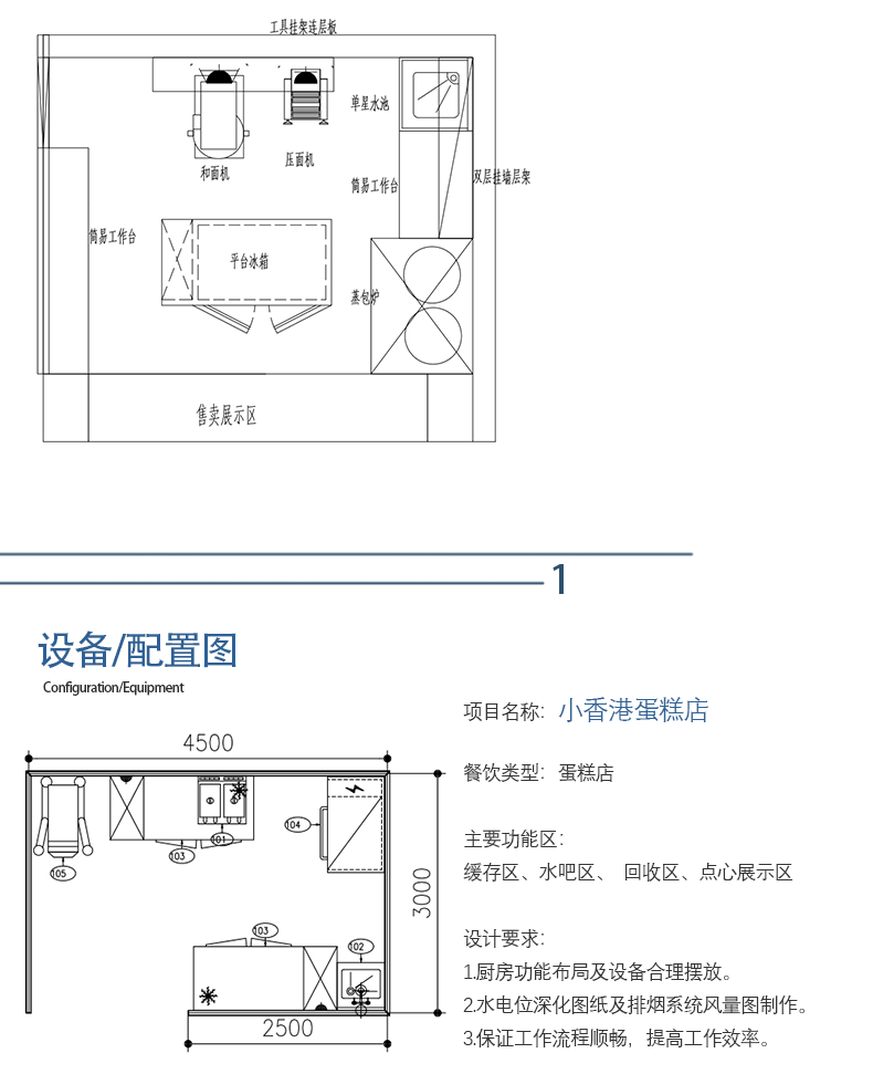 蛋糕店全套設備cad平面圖紙設計蛋糕店後廚商用廚房酒店後廚設計