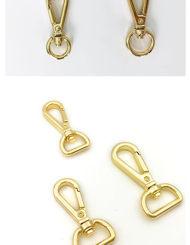 锌合金板扣钩扣手袋女包配件定制金属旋转圆尾厚箱包五金配件狗扣