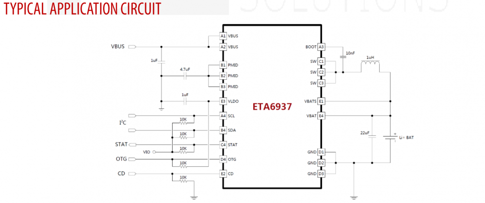 【ETA6937单节充电 宽输入大电流高耐压 完全替代BQ24157/BQ24158图片】ETA6937单节充电 宽输入大电流高耐压 完全替代 ...