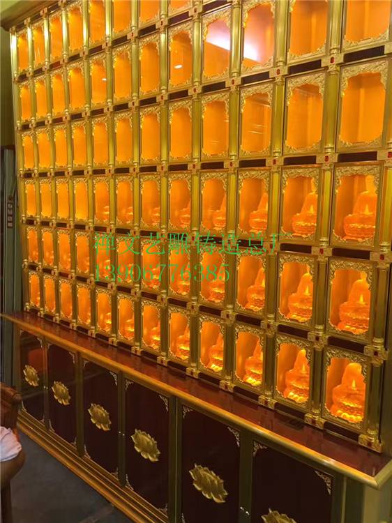 定做佛龛牌位架万佛龛千佛万佛墙智能化铝合金铝塑板佛龛