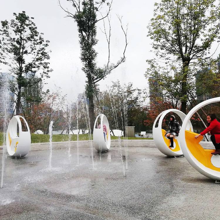 湖南长沙商业街互动喷泉装置脚踏喷水单车设计博驰环境