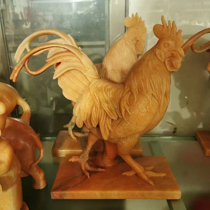 动物雕刻石雕鸡十二生肖雕刻鸡摆件作品图片