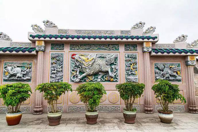麒麟石雕照壁寓意祠堂大门照壁潮汕祠堂石雕