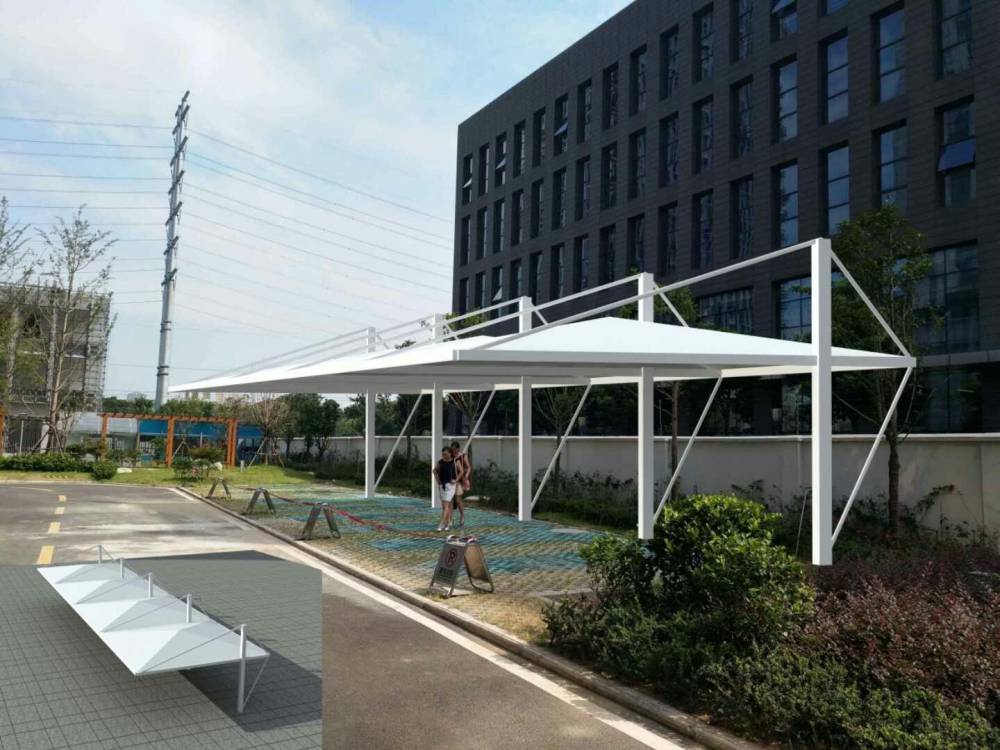 陕西宝鸡市膜结构pvc定制设计工厂车间膜结构工厂车棚膜结构张拉雨棚