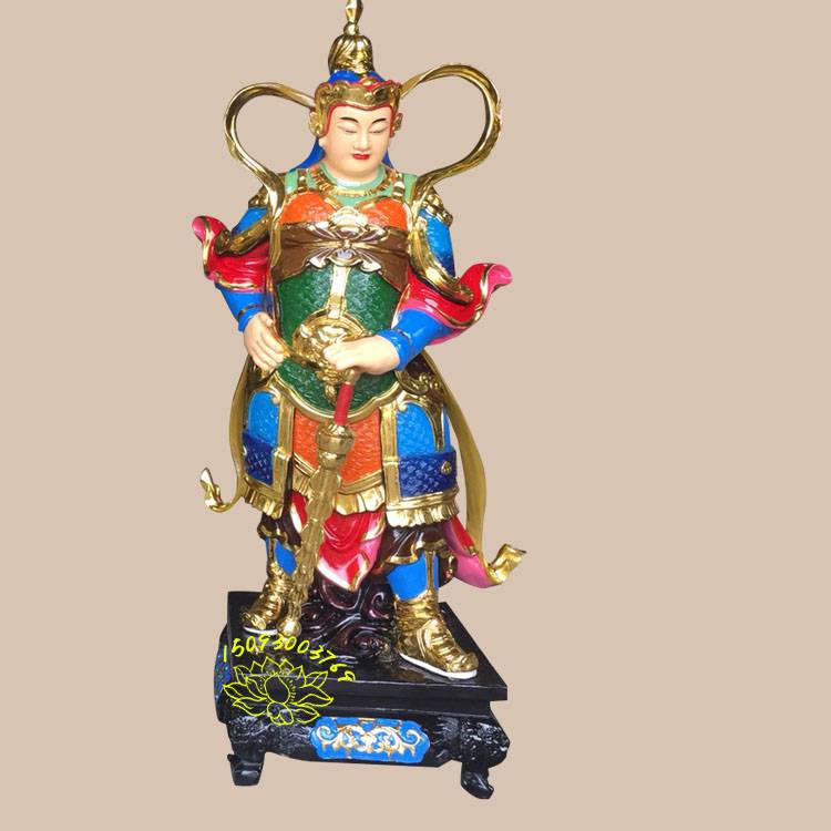 韦陀菩萨一手杵一手叉腰神像韦陀菩萨的三种形态韦陀将军树脂佛像河南