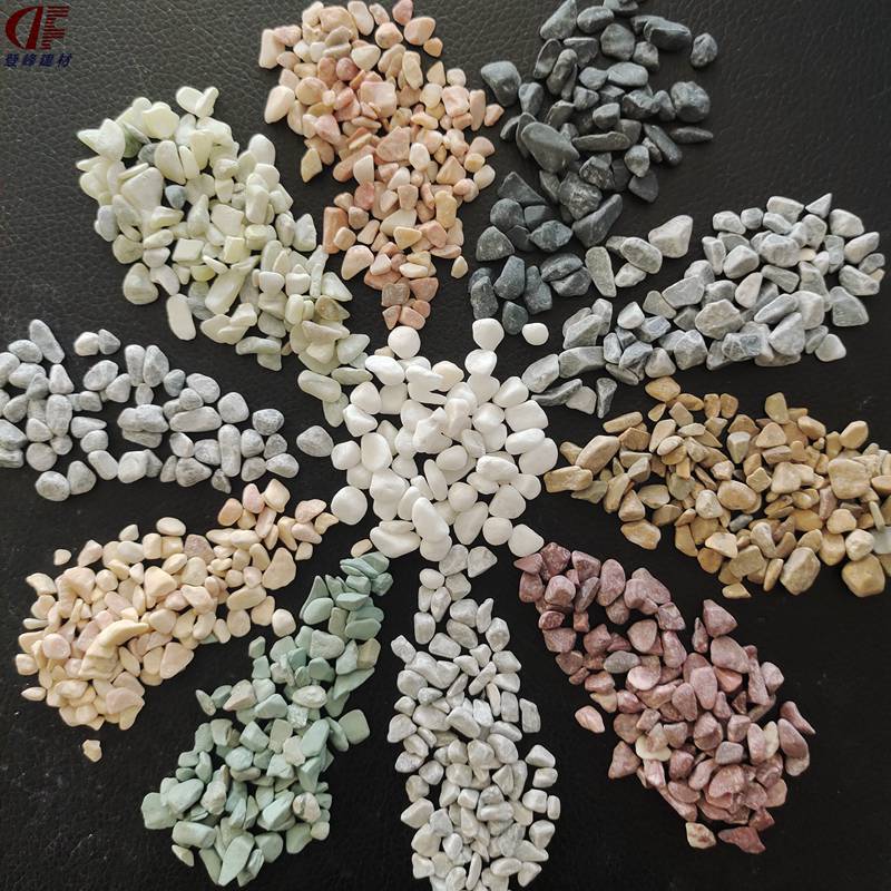 供应五彩洗米石鱼缸造景花盆装饰彩色米石子69毫米混搭图片