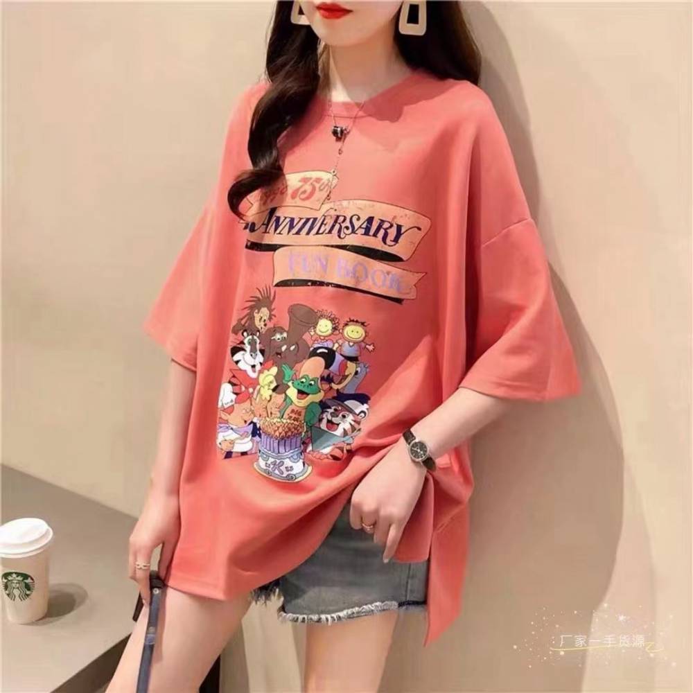 潮流大版T恤几元上衣广州白马服装批发城风垂感舒适吊带上衣女