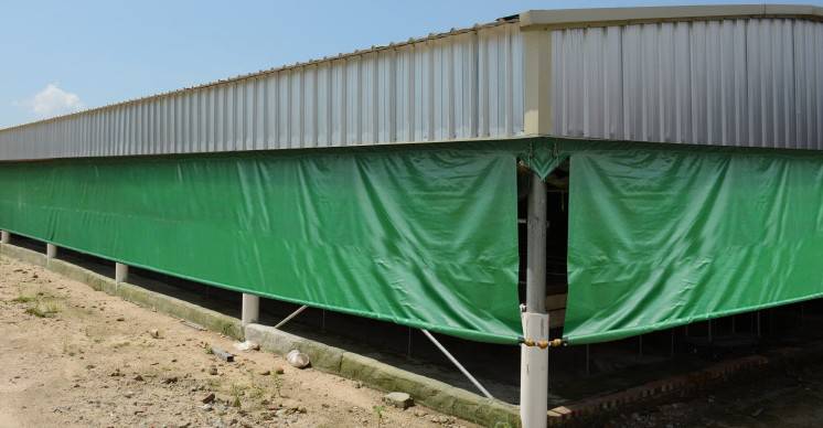 畜牧养殖场卷帘布猪场保温帘鸡舍窗帘升降手动遮光棚