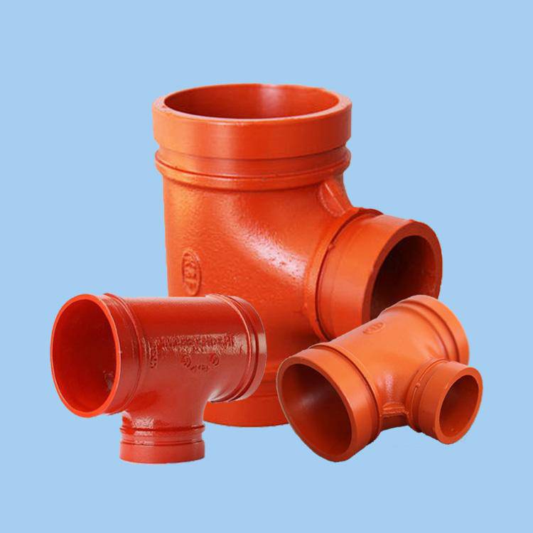 沟槽消防管件对焊碳钢环氧粉末涂塑三通