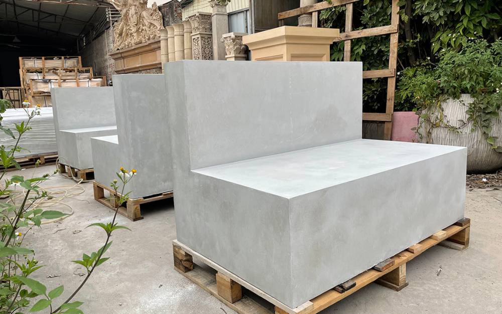 新魅石建材定制商业街成品水磨石坐凳下沉广场景观座椅