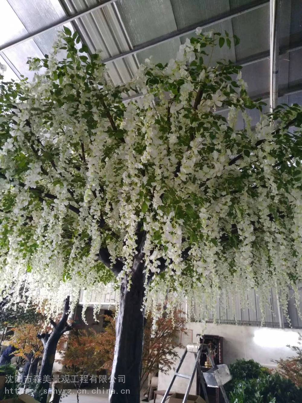 商业布景假紫藤花布景仿真花藤紫薇紫藤森美花艺