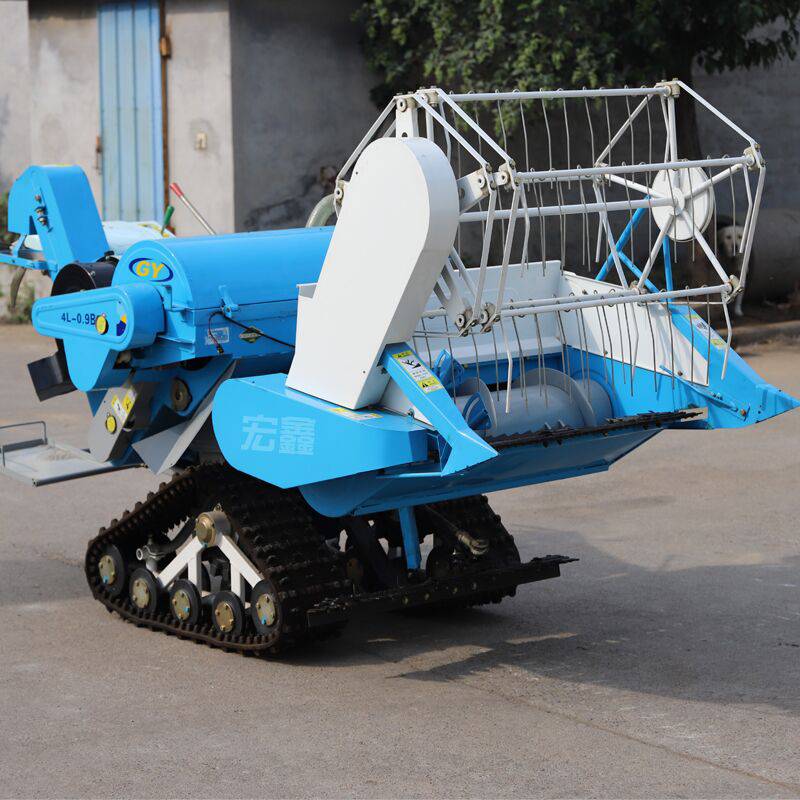 梯田小型地块手推式联合收割机履带式水稻收割机收割脱粒装袋一体