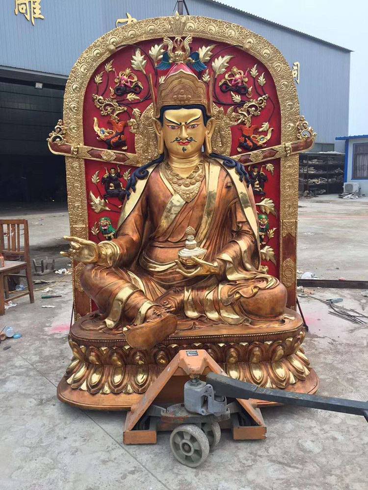 銅製細工 極上品 蓮花生大士像 古仏像 供養品 密宗 風水置物 館蔵 佳品