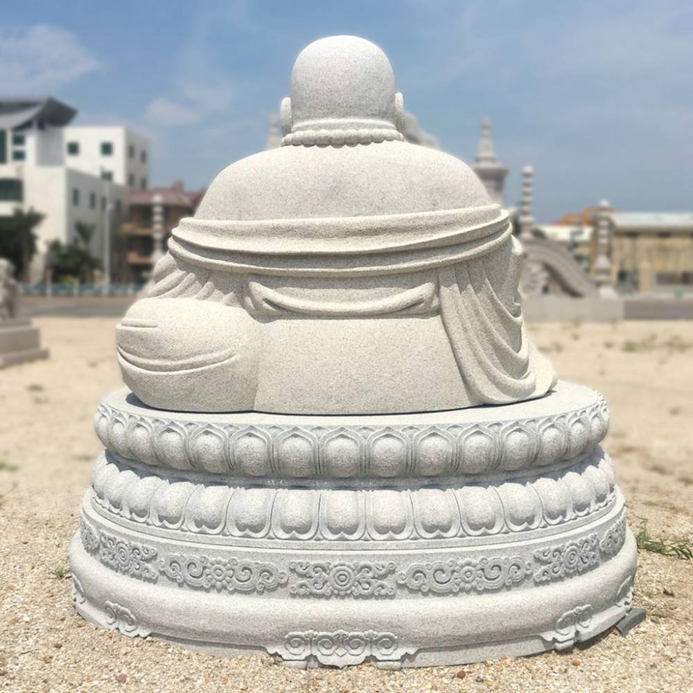 景区供奉汉白玉弥勒佛寺院户外佛像摆件石雕三宝佛观音