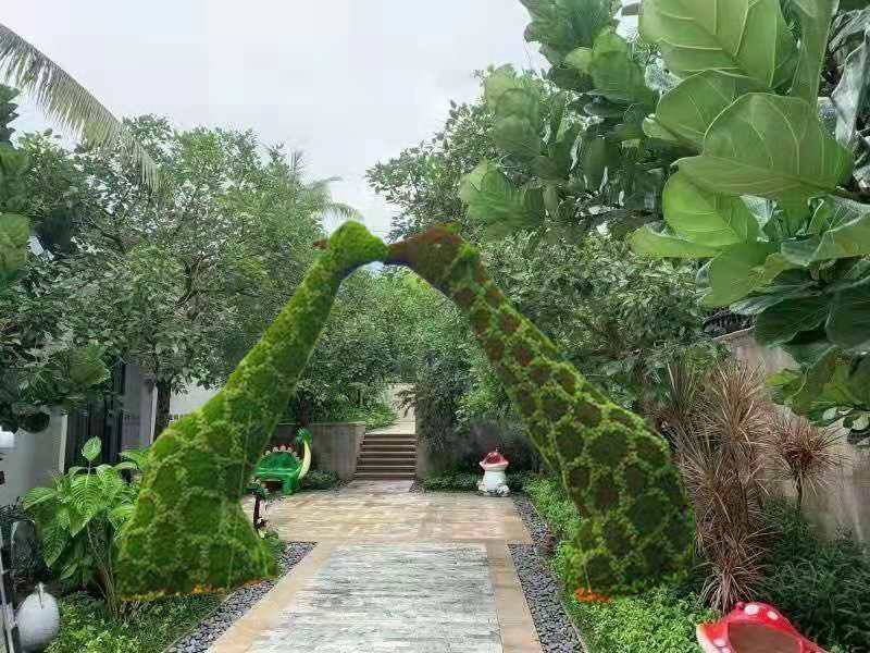 四川泸州花朵草地摆件绿雕尤加利作的绿雕定制