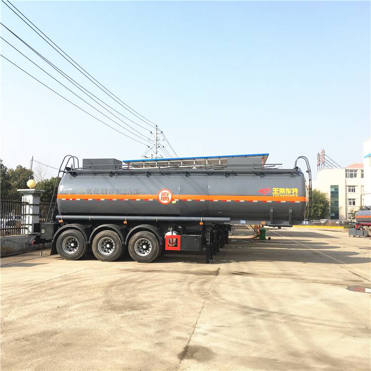 八类罐式拖车 特运牌全塑防腐槽罐 滚塑复合运输车