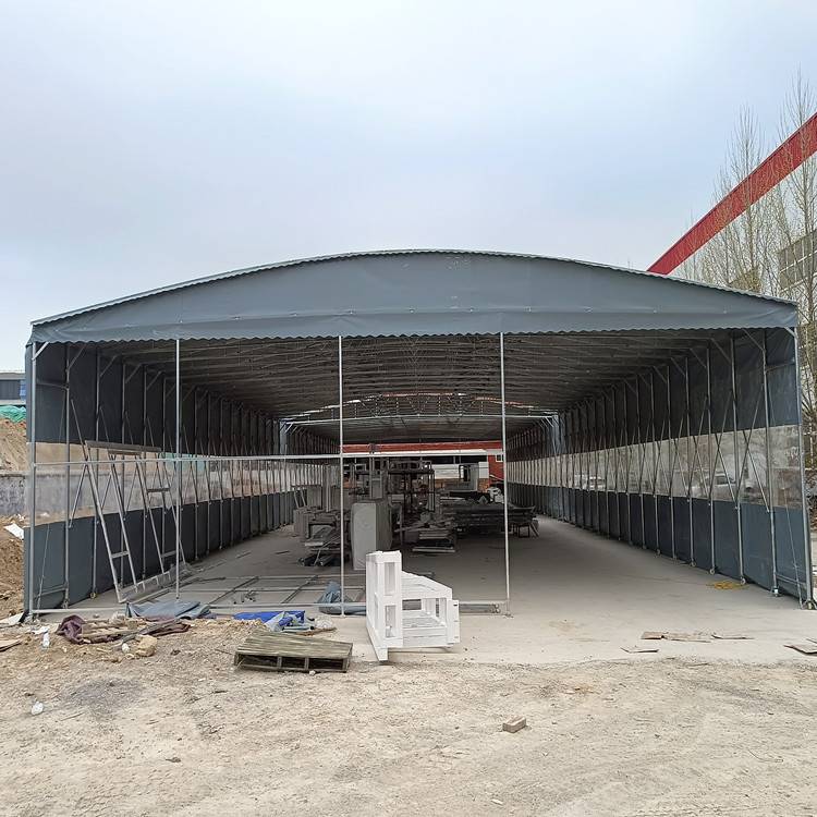 移动推拉蓬户外雨棚悬空式电动篷大型物流园安装