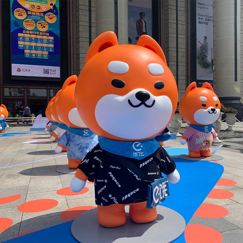 玻璃钢落地摆件饿小宝ip主题卡通大雕塑企业动漫形象模型
