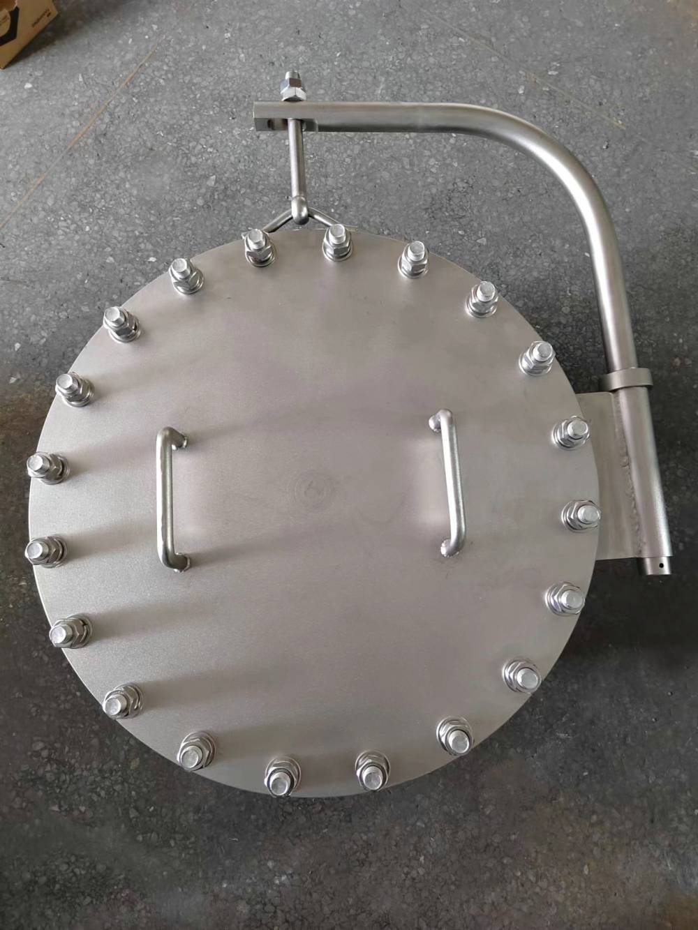 HG/T21519-2014垂直吊盖板式平焊法兰人孔 不锈钢法兰人孔定制 DN600 DN500
