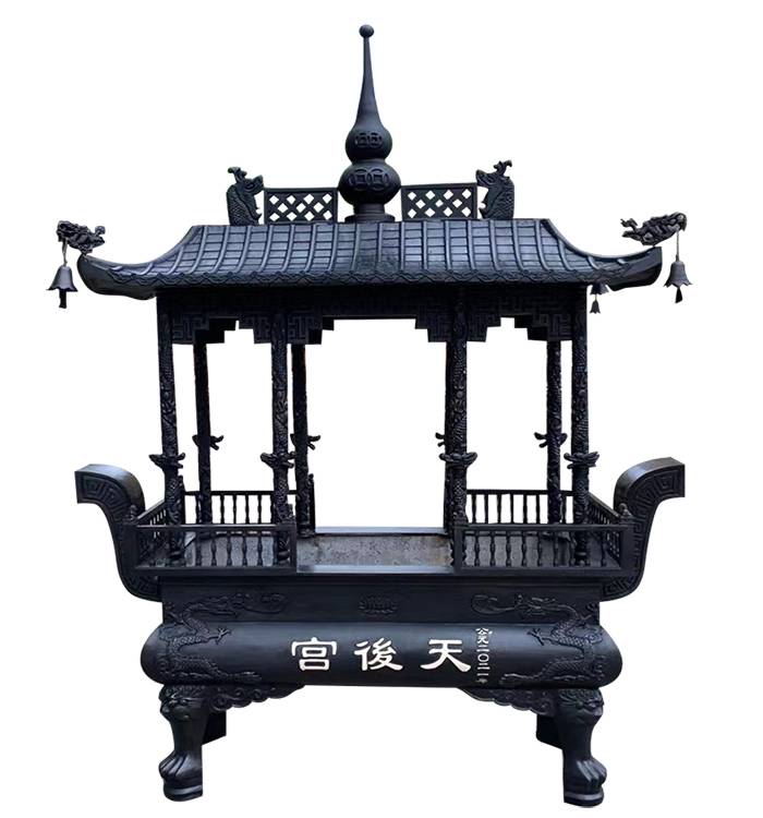 创飞工艺寺庙长方形带盖铜香炉