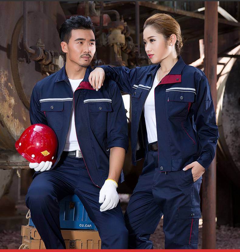 【工服透气厂服工衣长袖劳保工作服套装劳保服春秋印