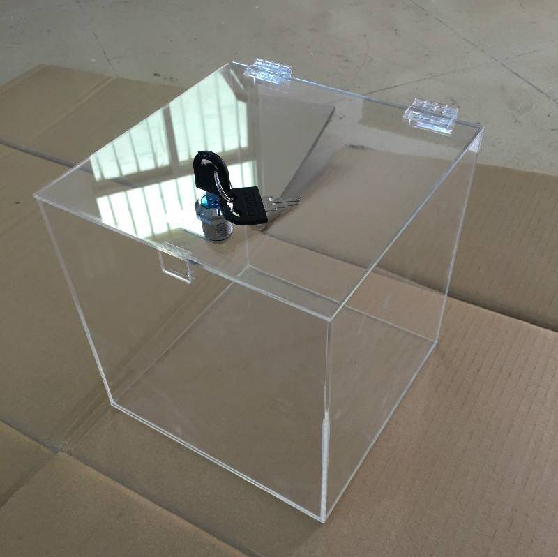 供应亚克力抽奖箱车站意见盒选举投票箱透明有机玻璃锁箱