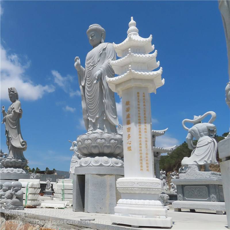 供应四川汉白玉大理石石雕石塔经幡经柱经塔舍利塔佛塔寺庙装饰摆件