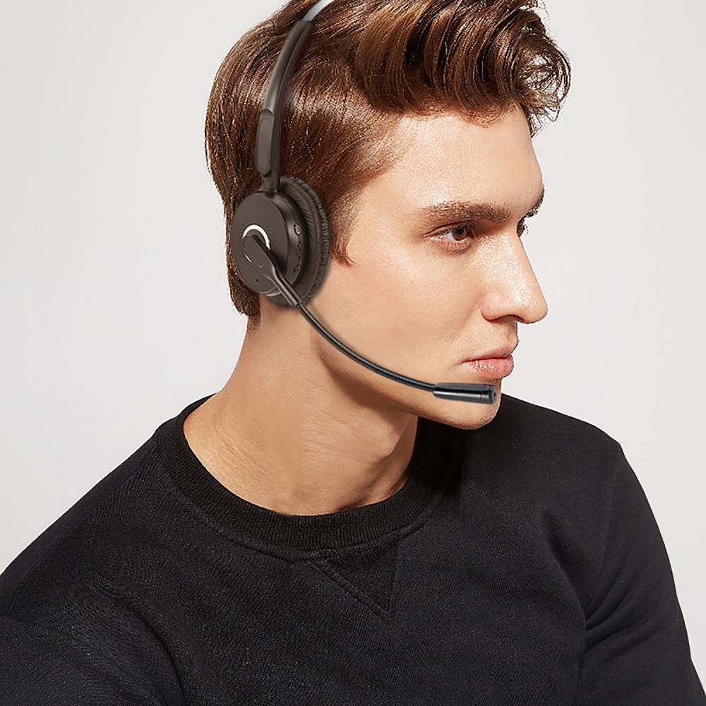 a6头戴式蓝牙耳机双咪降噪单耳式蓝牙耳机话务商务耳机