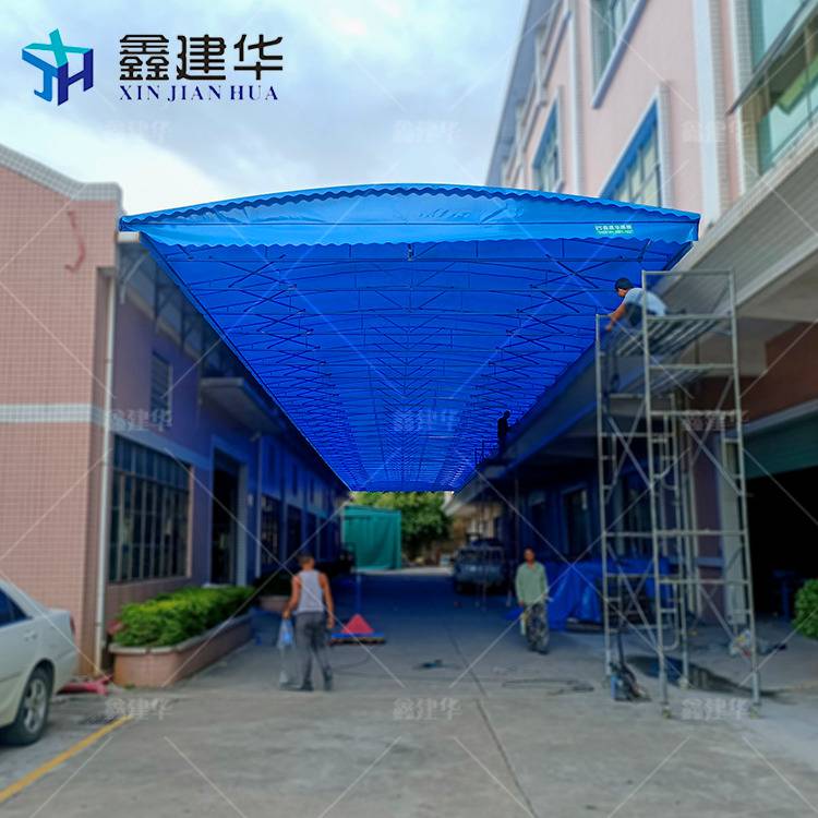 忻州五台电动伸缩雨棚图片 活动式推拉雨篷公司