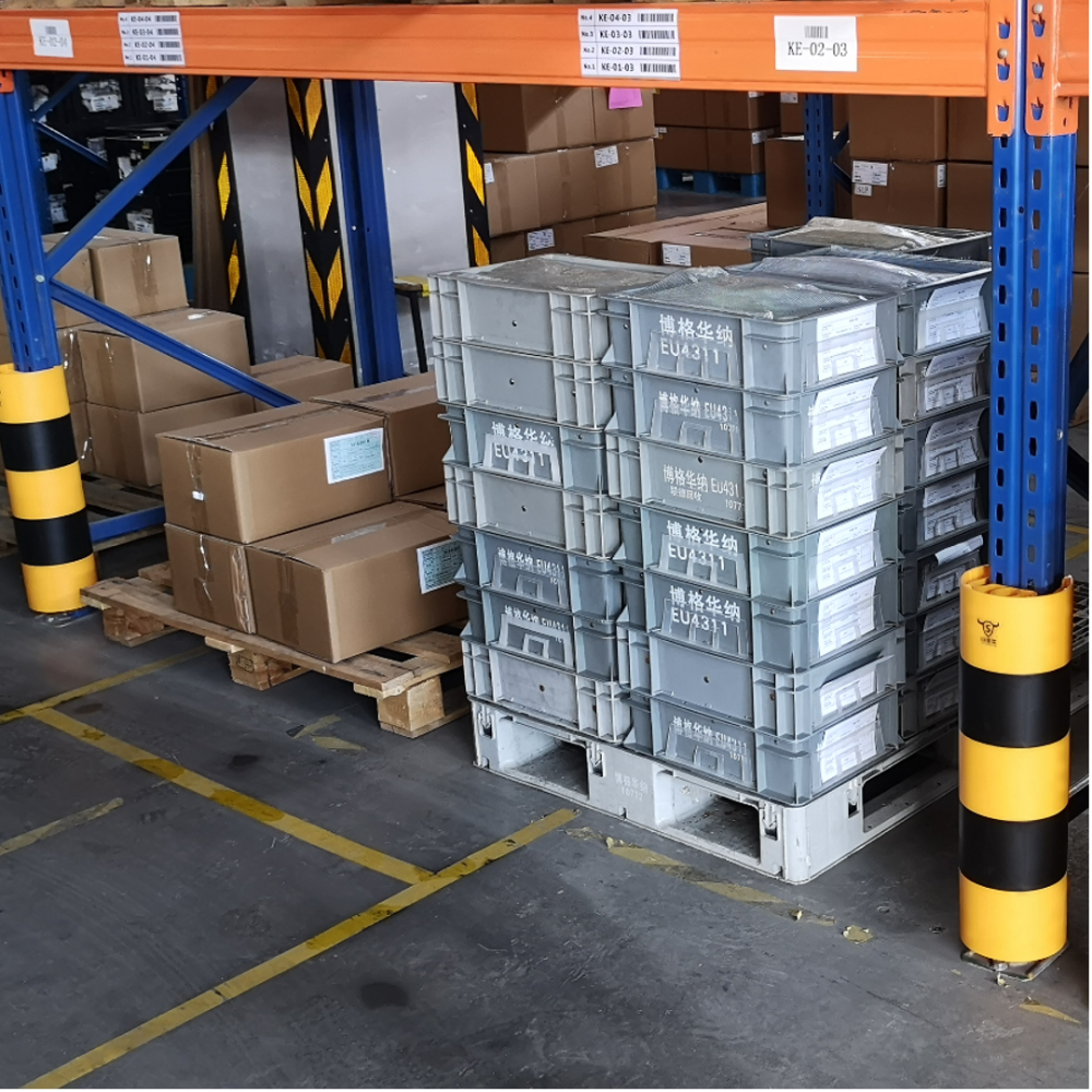 柔性货架护角塑料防撞柱护脚仓库物流叉车防护