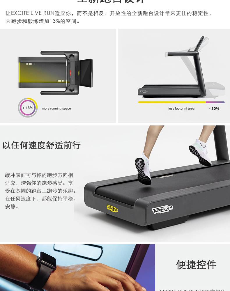 technogym泰诺健exciteliverun跑步机智能触屏新版